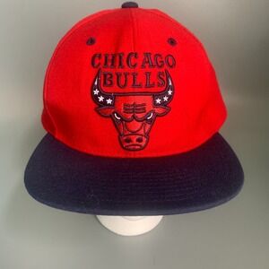 Mitchell & Ness Chicago Bulls Snapback Hat Red Navy Blue NBA Basketball Cap